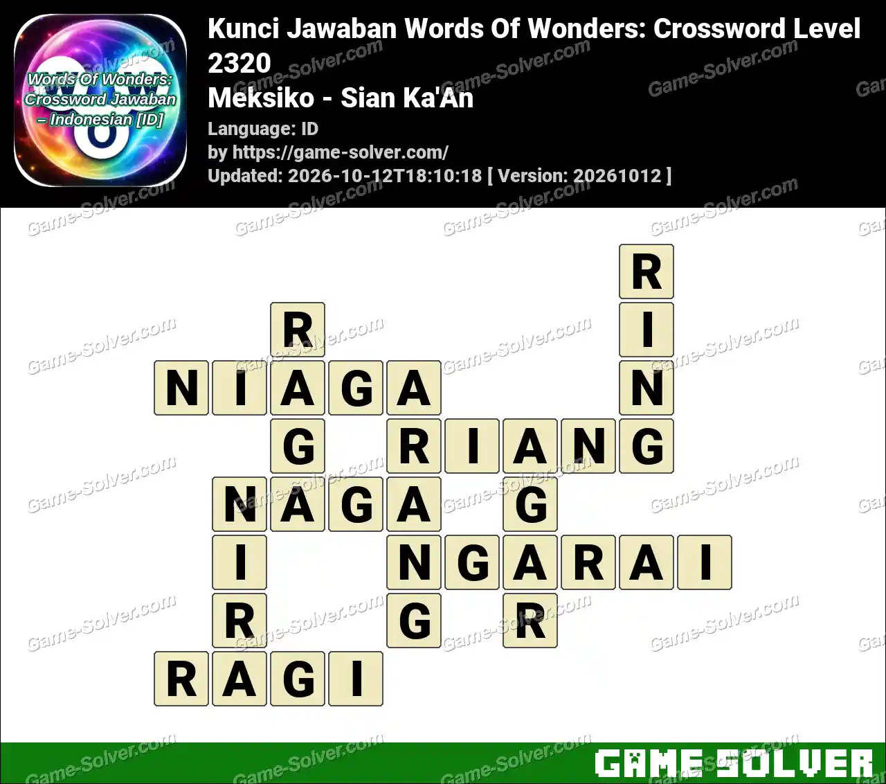 Kunci Jawaban Words Of Wonders: Crossword Level 2320 – Meksiko – Sian Ka’An